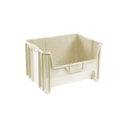 Quantum Storage Systems Hang & Stack Storage Bin, Plastic, Beige, 3 PK QGH700IV